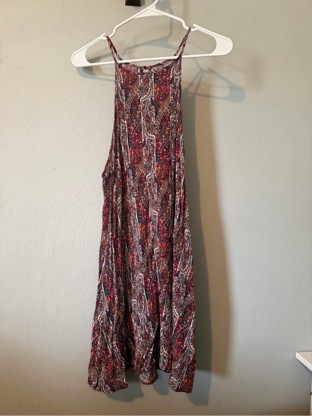 American Eagle Outfitters Red Multicolor Paisley Midi Dress